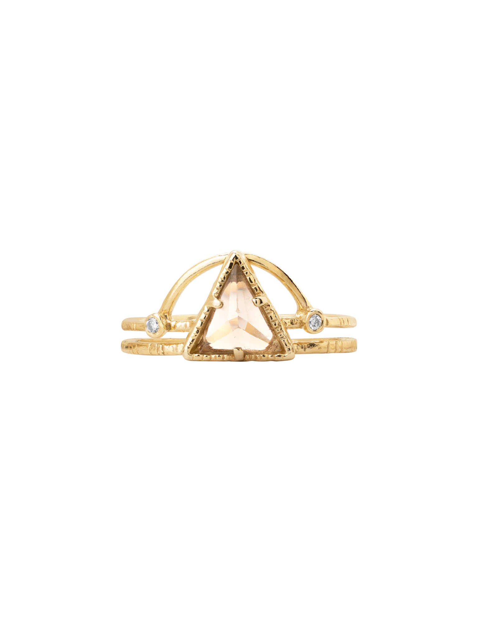 Power triangle ring -champagne